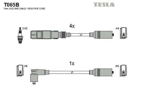 Комплект проводів високої напруги - TESLA T065B