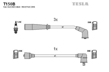 Комплект проводів високої напруги - TESLA T150B