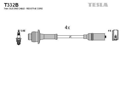 Комплект проводів високої напруги - TESLA T332B