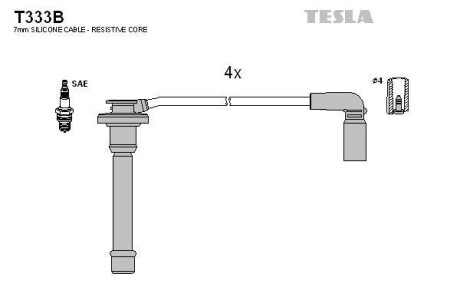 Комплект проводів високої напруги - TESLA T333B
