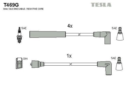 Комплект проводів високої напруги - TESLA T469G