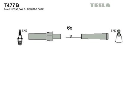 Комплект проводів високої напруги - TESLA T477B