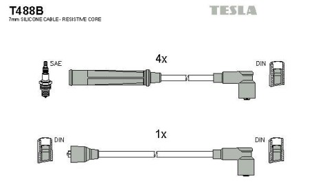 Високовольтні дроти - TESLA T488B