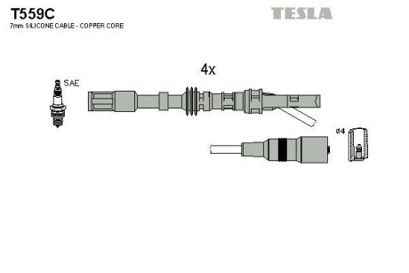 Комплект проводів високої напруги - TESLA T559C