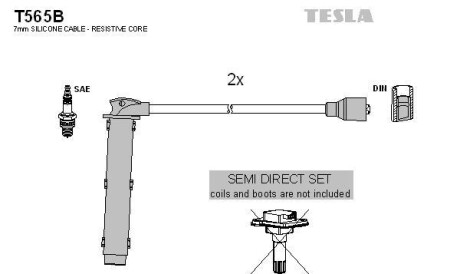 Комплект высоковольтных проводов зажигания (Land rover Mg Rover) - TESLA T565B