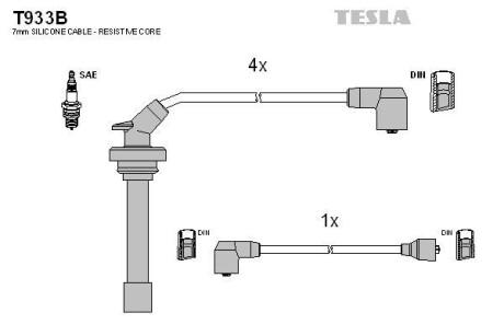 Комплект проводів високої напруги - TESLA T933B