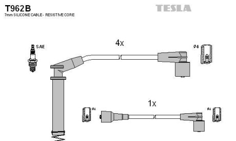 Провода в/в Opel 1.2-1.6 Corsa/Vectra - TESLA T962B