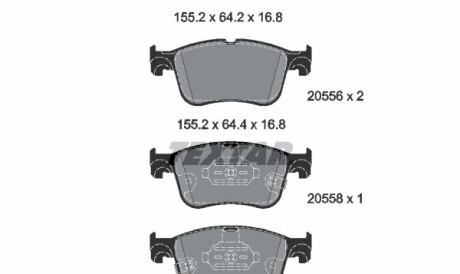 Комплект гальмівних колодок - (2210416, 2209149) TEXTAR 2055601