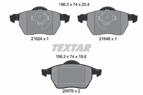 Комплект тормозных колодок, дисковый тормоз - TEXTAR 2162402