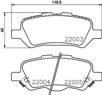 Комплект тормозных колодок - (044660T010) TEXTAR 2200301 (фото 1)