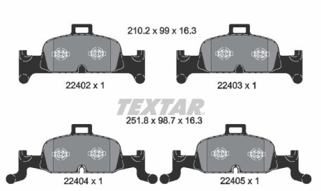 Комплект гальмівних колодок - (8W0698151AC, 8W0698151AD, 8W0698151L) TEXTAR 2240201