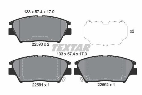 Колодки дискового гальма - (48130350B0) TEXTAR 2259001