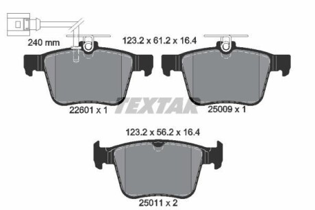 Klocki ham. tyl audi a3 15- rs3 tt 16- - (8V0698451C) TEXTAR 2260101