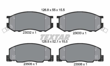 Комплект тормозных колодок, дисковый тормоз - (04465YZZ62, 0446528340, 0446528340000) TEXTAR 2303201