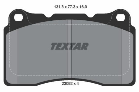 Комплект тормозных колодок, дисковый тормоз - TEXTAR 2309203