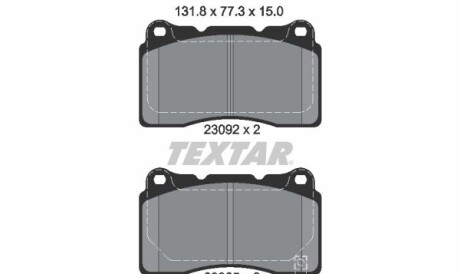 Колодки гальмівні (передні) Honda Civic 12-/Mitsubishi Lancer 95-15/Subaru Impreza 99-13 (Brembo) Q+ - (26296FE040, 26296FE041, 26296FE042) TEXTAR 2309204 (фото 1)