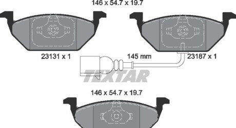 Комплект гальмівних колодок - (1J0698151D, 1J0698151E, 1J0698151F) TEXTAR 2313101