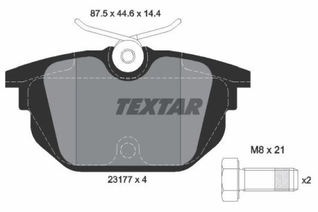 Комплект тормозных колодок, дисковый тормоз - (0009950865, 77362087, 77362242) TEXTAR 2317703