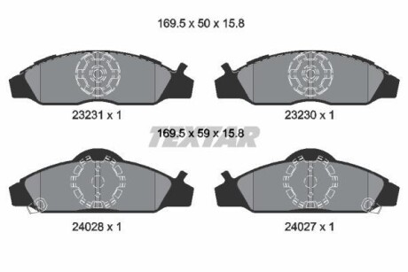 Комплект тормозных колодок, дисковый тормоз - (4813005100, 4813005110) TEXTAR 2323101