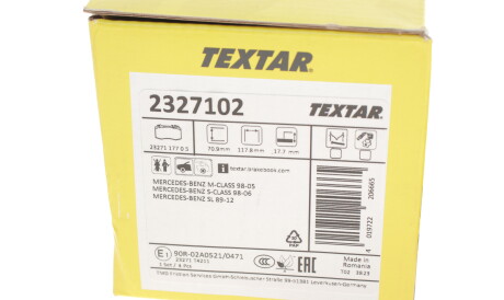 Фото 3 - Гальмівні колодки TEXTAR 2327102