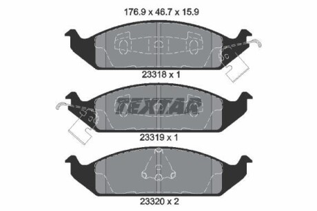 Комплект тормозных колодок, дисковый тормоз - (04728240, 04798885, 04798885AA) TEXTAR 2331801