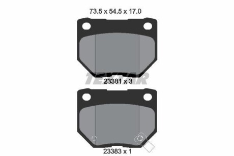 Комплект тормозных колодок, дисковый тормоз - (mdx2750aa, 26696fe070, 26696fe060) TEXTAR 2338102