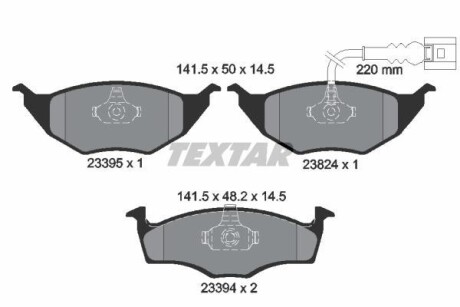 Комплект тормозных колодок, дисковый тормоз - (8Z0698151) TEXTAR 2339502