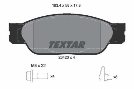 Комплект тормозных колодок, дисковый тормоз - (xr812435, xr813324, xr810210) TEXTAR 2342301