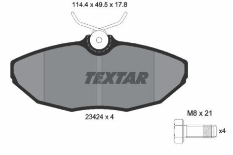 Комплект тормозных колодок, дисковый тормоз - (3W4Z2200AA, C2C20585, C2C8342) TEXTAR 2342401