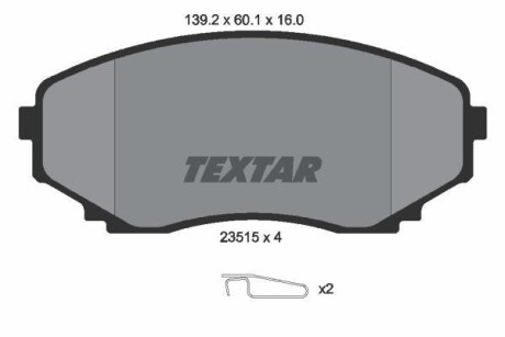 Комплект тормозных колодок, дисковый тормоз - (lcy43323za, lcy43323zb, lcy43323zc) TEXTAR 2351501