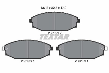 Комплект тормозных колодок, дисковый тормоз - (58101M1A00, S2000100, SB000100) TEXTAR 2351801 (фото 1)