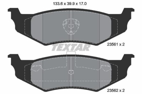 Комплект тормозных колодок, дисковый тормоз - TEXTAR 2356102