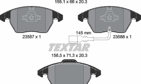 Комплект гальмівних колодок - (jzw698151a, 6r0698151a, 6q0698151) TEXTAR 2358701