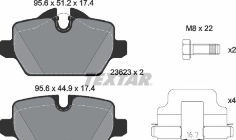 Комплект гальмівних колодок - TEXTAR 2362303