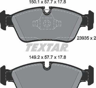 Комплект тормозных колодок, дисковый тормоз - TEXTAR 2393501