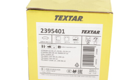 Фото 2 - Гальмівні колодки TEXTAR 2395401