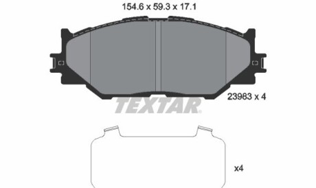 Колодки гальмівні (передні) Lexus IS 05- (Advics) - (0446553040, 0446553020) TEXTAR 2398301