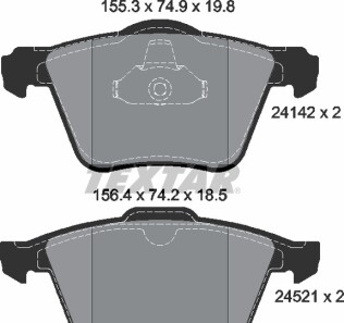 Комплект гальмівних колодок - TEXTAR 2414201