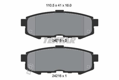 Комплект тормозных колодок, дисковый тормоз - (ley42648za, ley42643z, ley42643za) TEXTAR 2421501