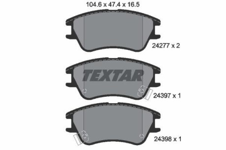 Комплект тормозных колодок, дисковый тормоз - (5810105A10, 5810102A00) TEXTAR 2427701