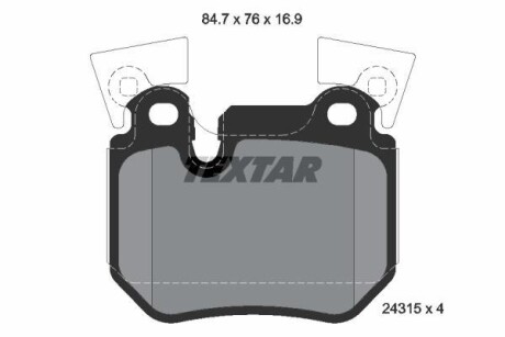 Комплект тормозных колодок, дисковый тормоз - (34216784808, 34216791421) TEXTAR 2431501
