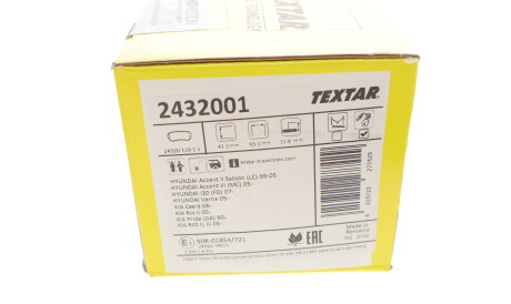 Фото 3 - Гальмівні колодки TEXTAR 2432001