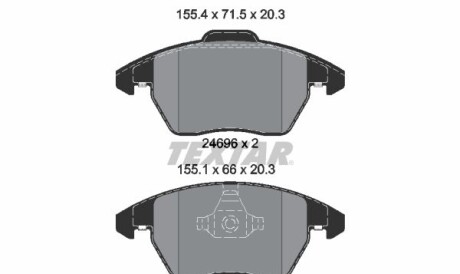 Колодки гальмівні (передні) Audi A1/Seat Ibiza/VW Polo 10- (Teves) Q+ - (5C0698151A, 8X0698151) TEXTAR 2469601