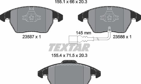 Комплект тормозных колодок - (1K0698151, 1K0698151C, 1K0698151E) TEXTAR 2469602