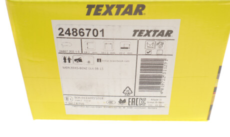 Фото 3 - Гальмівні колодки TEXTAR 2486701