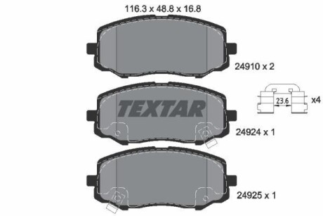 Комплект тормозных колодок, дисковый тормоз - (581010XA00, 581011JA60) TEXTAR 2491001