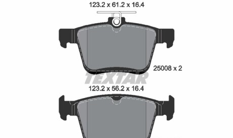 Комплект тормозных колодок, дисковый тормоз - (8V0698451B, 8V0698451, 5Q0698451C) TEXTAR 2500801