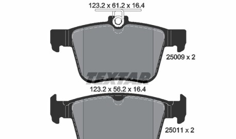 Комплект тормозных колодок, дисковый тормоз - (3Q0698451, 5Q0698451, 8V0698451A) TEXTAR 2500901