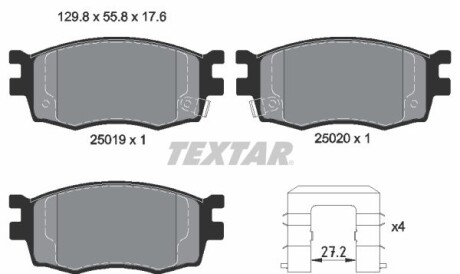 Комплект гальмівних колодок - TEXTAR 2501901