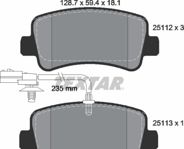 Комплект гальмівних колодок - (440603321R, 440604591R) TEXTAR 2511201